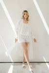 Daphne Embroidered Bridal Robe - Ivory