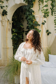  Daphne Embroidered Bridal Robe - Ivory