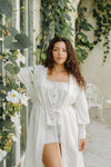 Daphne Embroidered Bridal Robe - Ivory