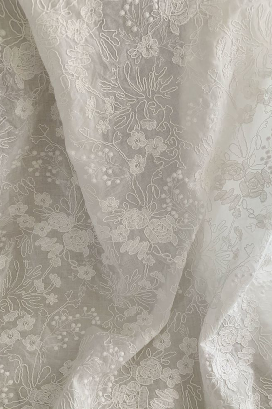 Daphne Embroidered Bridal Robe - Ivory