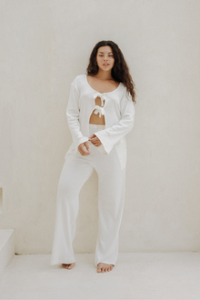  Clara Reversible Pointelle Pyjama Set - Cream White