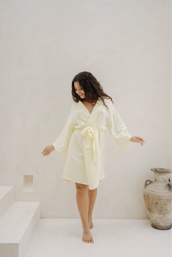 Camillo Bubble Wrap Robe - Lemon